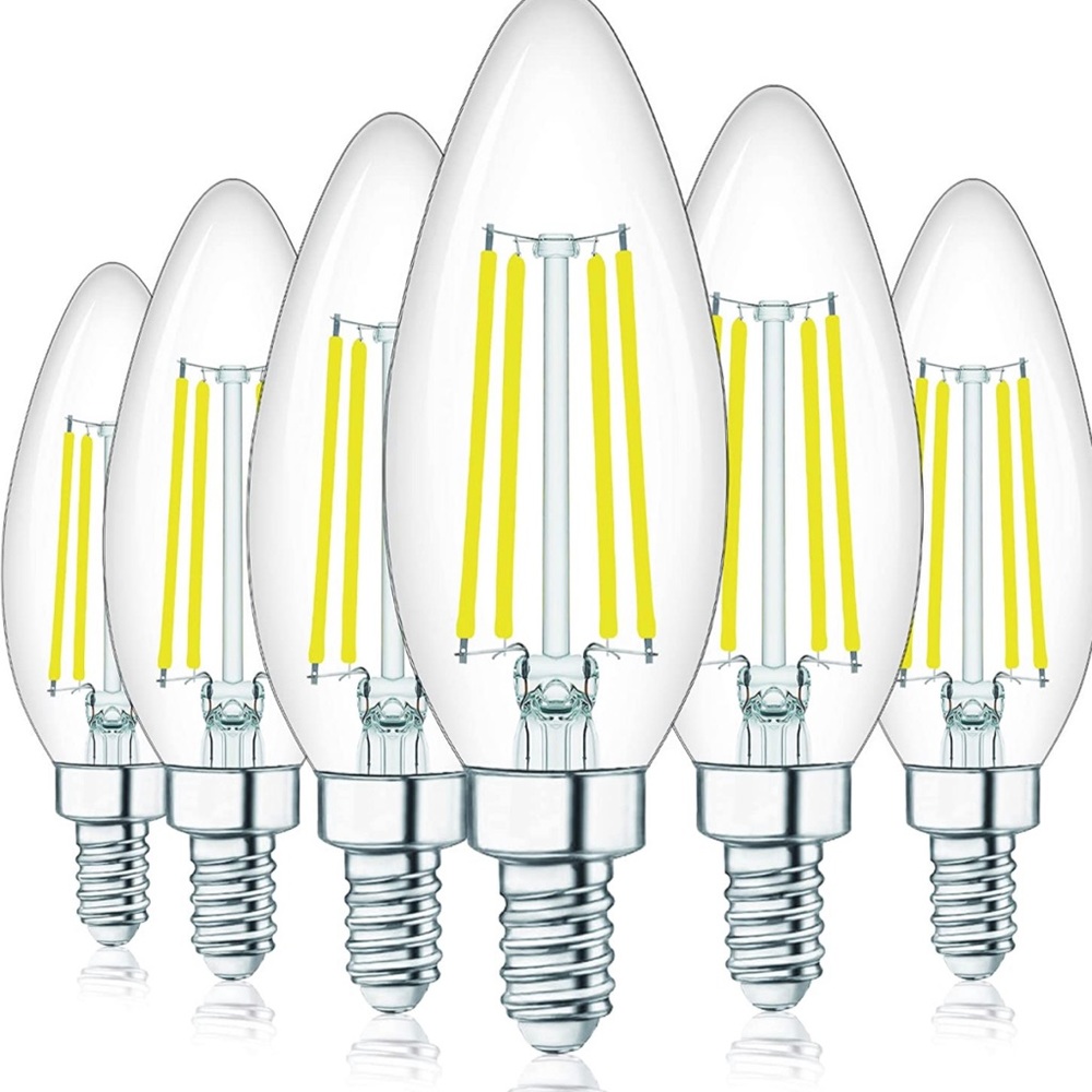 LED Vintage Edison Bulb E12 C35 5000k Daylight 6-pack New in Box